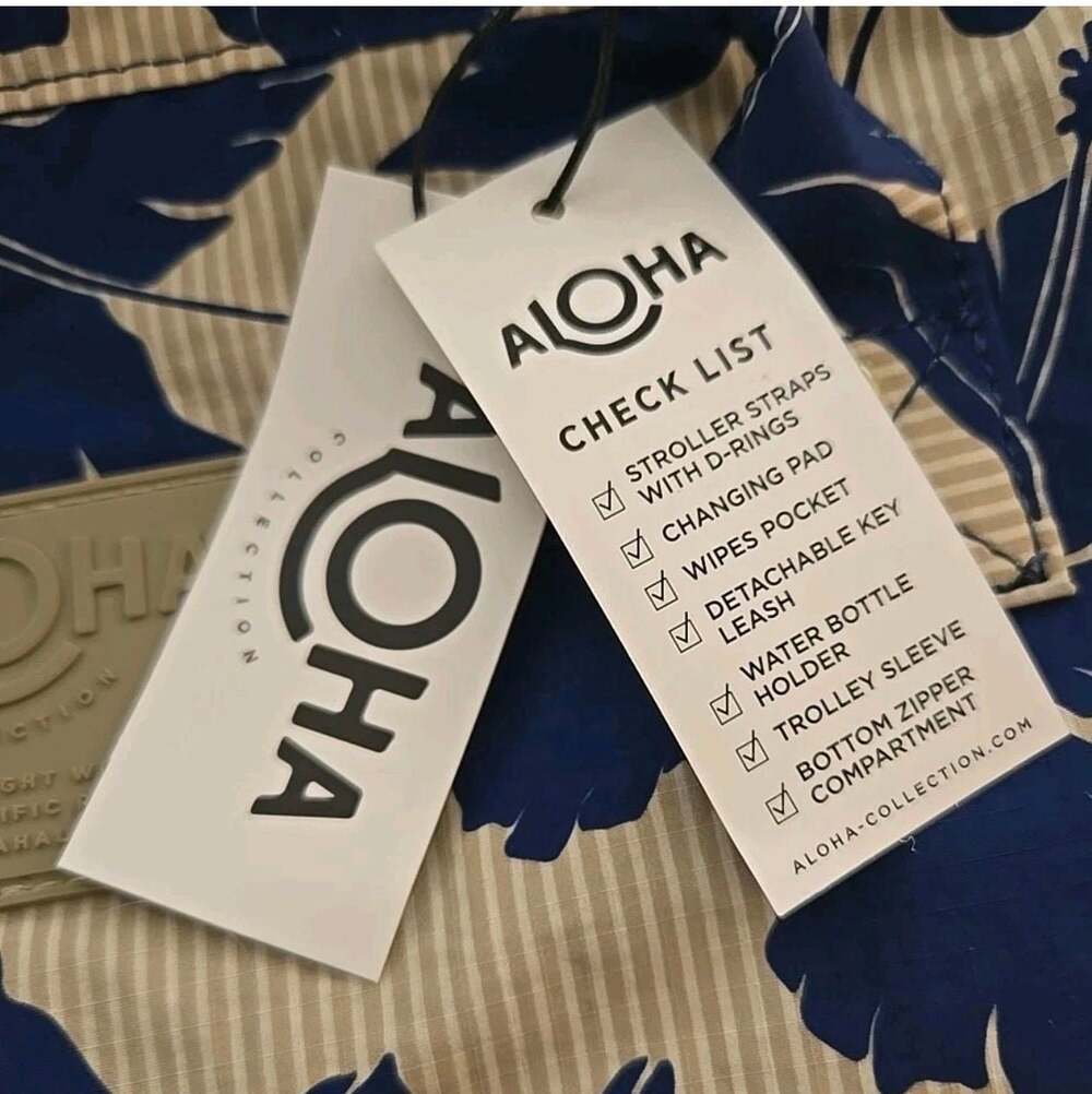 ALOHA Collection Le Bébé Diaper Bag in Salina Tiny Stripe Navy - Picture 6 of 7